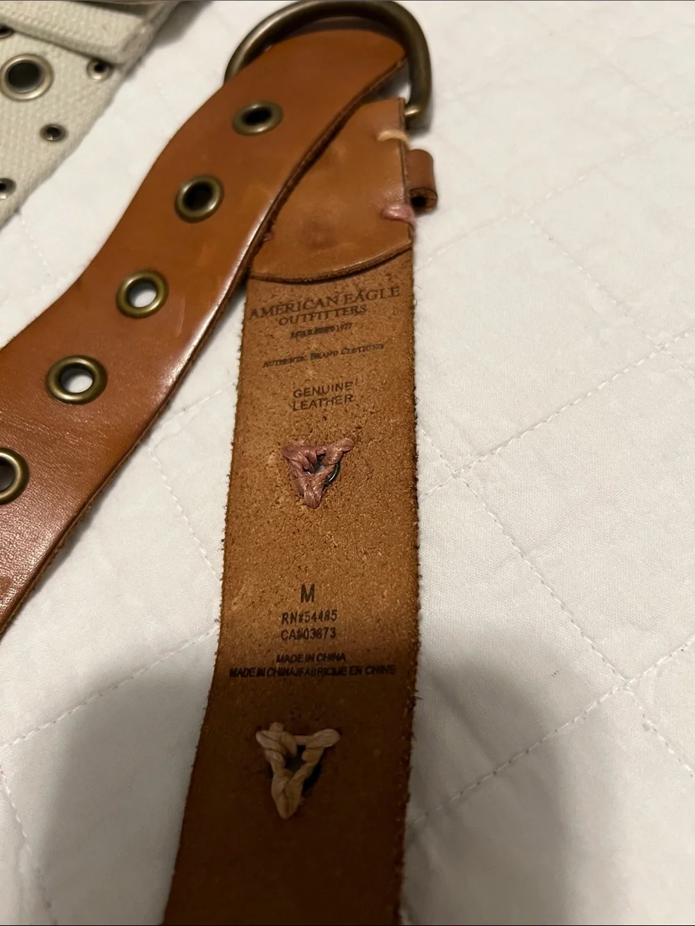 American Eagle Outfitters Tan Brown Leather Grommet Belt